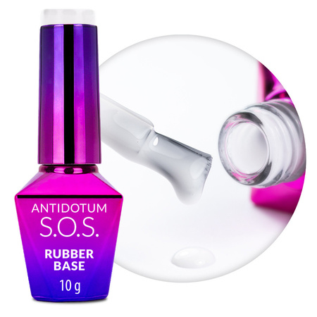 Baza kauczukowa elastyczne paznokcie manicure pedicure S.O.S. Antidotum MollyNails Milky Way 10g