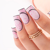Base in gomma color latte con scaglie rosa metallizzate Flakes Rubber Base Milk&Pink; MollyNails senza HEMA/Di-HEMA 10 grammi
