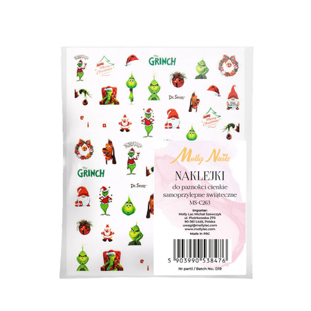 Autocollants pour ongles fins et autocollants de Noël MollyNails MS-C263