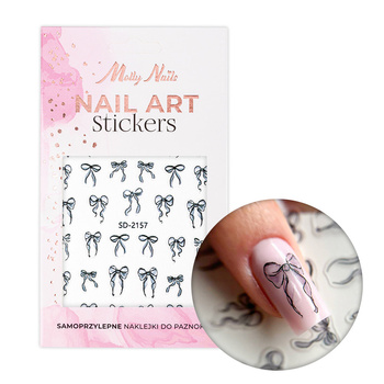 Adhesivos para uñas 5D autoadhesivos con lazo negro SD-2157 MollyNails