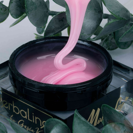 HEMA/Di-HEMA-freies Nagelaufbaugel mit Teebaumöl von MollyLac HerbaLine Sugar Pink by Gosia Kruś, 50 g