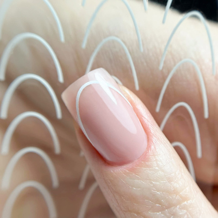 Autocollants pour ongles / French / Ligne du sourire 48 pièces, blanc STZ-CS169
