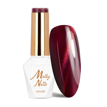 Vernis hybride LED/UV Gel Polish Reds Cat Eye Red n° 234 MollyNails sans HEMA/Di-HEMA 8 g