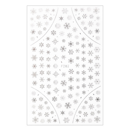 Thin self-adhesive Christmas nail stickers MollyNails F282 silver