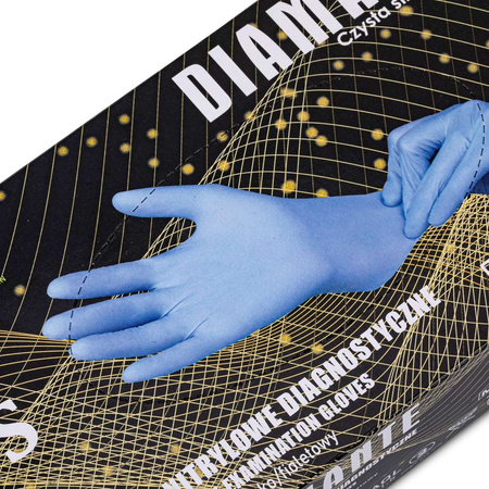 Diamante Disposable Nitrile Diagnostic and Protective Gloves, Size S, Blue-Purple, 100 Count
