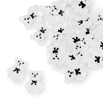 Adornos para uñas con ositos en 3D de MollyNails, transparentes, 20 unidades