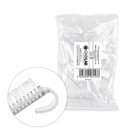 Petite brosse transparente pour manucure et poussière, lot de 10