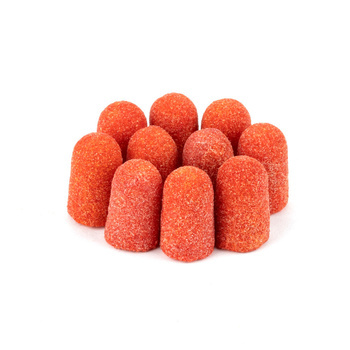 Pedicure caps 7 mm, 180 grit, 10 pcs Fabric Podo AlleMed Orange