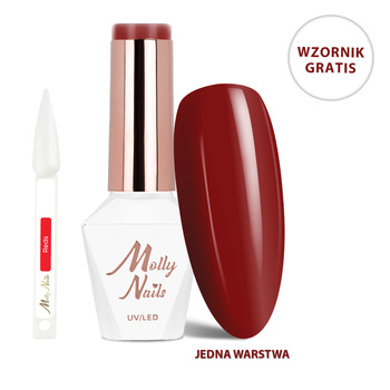 LED/UV-Hybridlack „Gel Polish The Trend Edit“ Nr. 301 „Burgundy Edit“ von MollyNails, HEMA/Di-HEMA-frei, 8 g + Farbmuster „Reds“ GRATIS