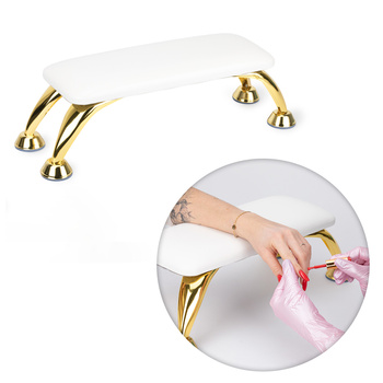 MollyNails White Manicure Rest with Gold Legs
