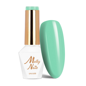Гібридний лак MollyNails Green Party Total Mint без HEMA/Di-HEMA, 8 г, № 82