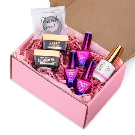 PRO MATCH SYSTEM 5+1 Angel Pink : 3 gels de 15 g : Jelly & SelfLeveling & Gel en flacon + 2 bases + Doctor Top 10 g GRATUIT