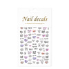 Adhesivos para uñas finos y autoadhesivos con corazones y letras DD-540