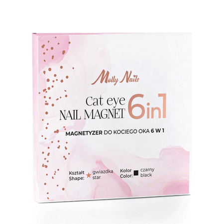 6-in-1 Star-Shaped Magnetizer for MollyNails Cat Eye, Black