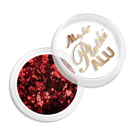 Polvo para uñas metálico MollyLac, láminas de aluminio, rojo intenso, 0,2 g, n.º 5