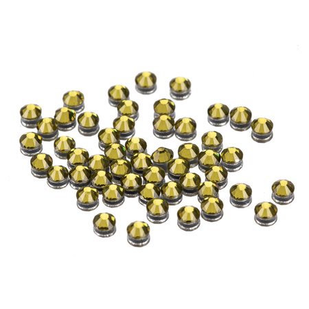 Strass per unghie in vetro SS10 Olivine, circa 50 pezzi.