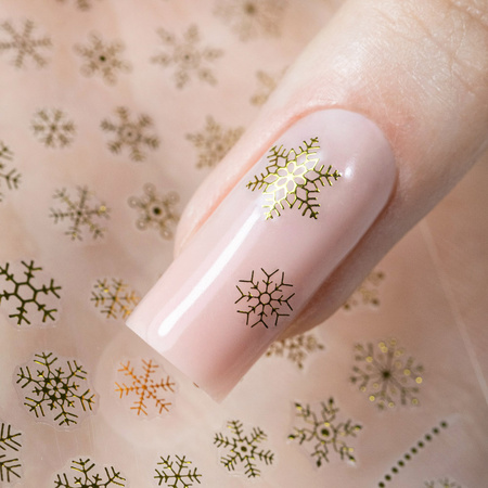 Autocollants pour ongles fins et autocollants de Noël MollyNails F282 dorés