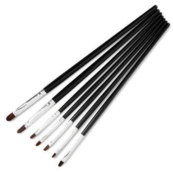 Set mit 7 ovalen schwarzen Gel-Pinseln