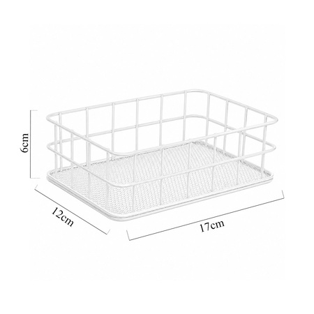Cestino organizer in metallo bianco n. 3