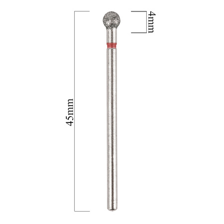 Diamant-Kugelfräser, 4 mm, rot, fein