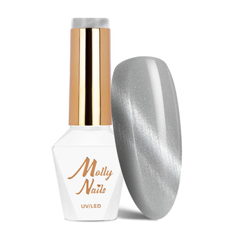 Cat Eye Crystal Water MollyNails HEMA/Di-HEMA-Free Magnetic Hybrid Nail Polish with Cat Eye Effect, 8g, No. 162