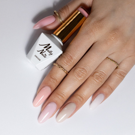 MollyNails French Manicure Pink Nude HEMA/Di-HEMA Free Hybrid Nail Polish 8g No. 135