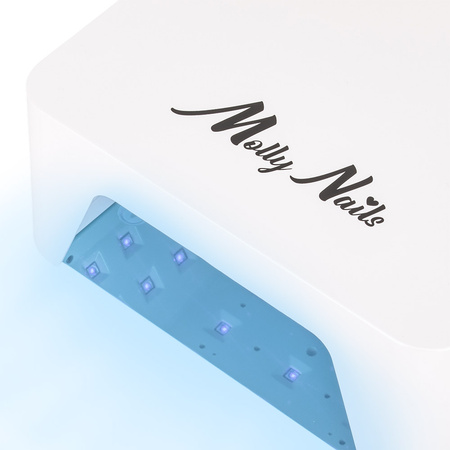 Lampa do paznokci UV/LED 36W MollyNails do lakierów hybrydowych żeli i akrylożeli biała V9 3m długości kabla