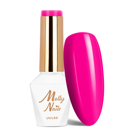 MollyNails Power Flower Pink Tulip HEMA/Di-HEMA Free Hybrid Nail Polish 8g No. 723