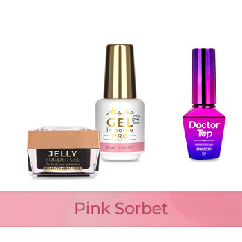 PRO MATCH SYSTEM 2+1 Pink Sorbet: 2 гелі LED/UV по 15 г: Jelly&Gel у флаконі + Doctor Top 10 г БЕЗКОШТОВНО