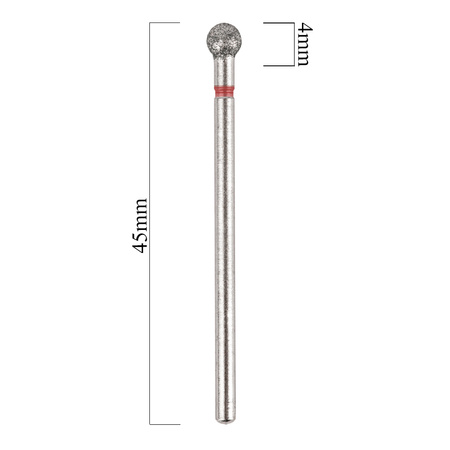 Set of diamond ball cutters, 4 mm, red, delicate, 10 pcs