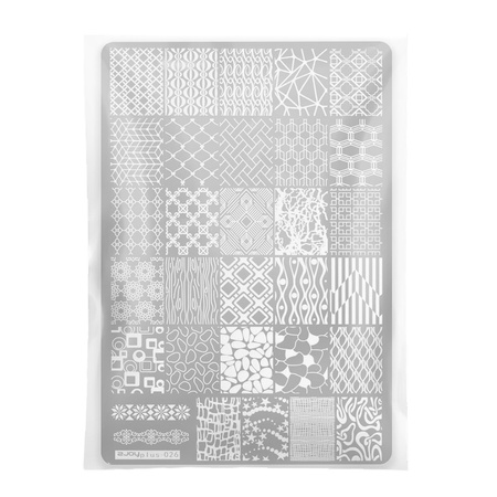Plate with patterns for stamps plus-026