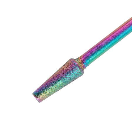 Unicorn-Diamantbohrer, Regenbogenfarben, abgeschrägter schmaler Kegel, Nr. 2
