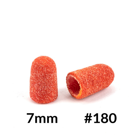 Cappucci per pedicure 7 mm, grana 180, 10 pezzi, Fabric Podo AlleMed, arancione
