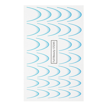 Adhesivos gradientes para uñas / French / Ombre / Línea de sonrisa francesa, 33 unidades, azul, STZ45