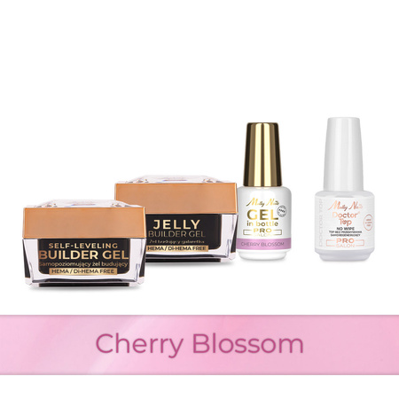 PRO MATCH SYSTEM 3+1 Cherry Blossom: 3 гелі LED/UV: Jelly&SelfLeveling;&Gel; у флаконі + Doctor Top 15 г БЕЗКОШТОВНО