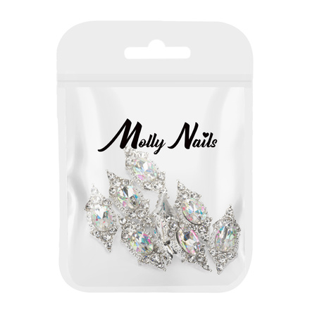 Ozdoby do paznokci kryształki 3D MollyNails Nr 2 10 szt