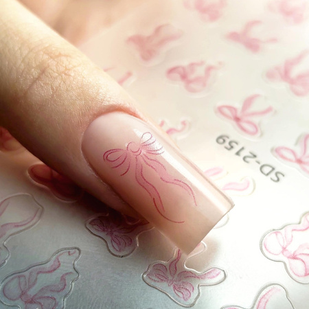 Adhesivos para uñas 5D autoadhesivos con lazos rosas SD-2159