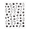 Thin, self-adhesive flower nail stickers SO-281, black