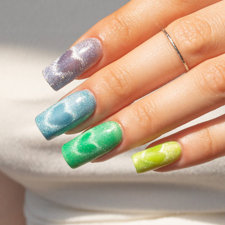 Lakier hybrydowy MollyNails Neon Flashy Cat Eye HEMA Free 8g Nr 177