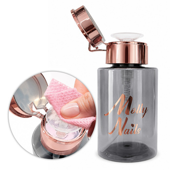 Dosatore con pompa per liquidi MollyNails, nero, 200 ml