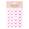 Gradient adhesive nail stickers/French/Ombre/French smile line 23 pcs. dark pink SD-1925