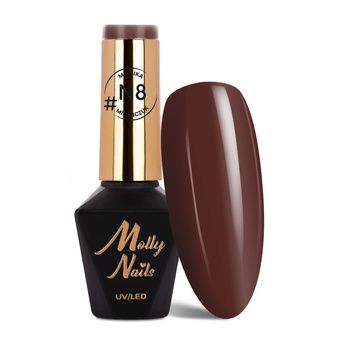 Smalto ibrido MollyNails Natural di Monika Mielniczuk, senza HEMA/Di-HEMA, 8 g, n. N8