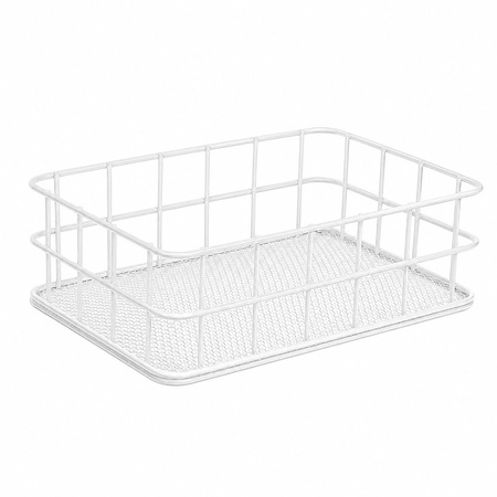 Cestino organizer in metallo bianco n. 3