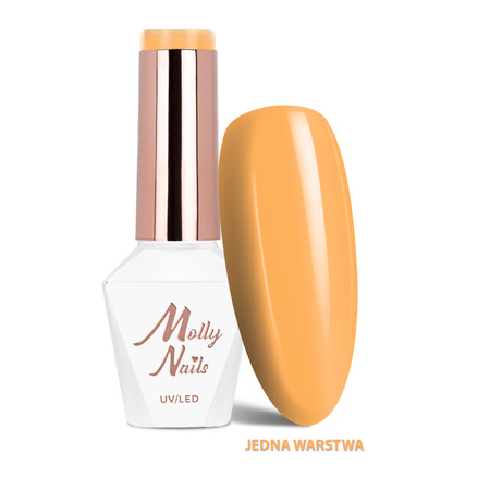 LED/UV-Hybridlack „Gel Polish The Trend Edit“ Nr. 303 „Honey Mustard“ von MollyNails, HEMA/Di-HEMA-frei, 8 g