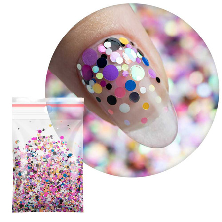 Pop-Up! Pecas, confeti, gotitas, puntitos y círculos Princess Nails para decorar las uñas N.º 5, 20 g