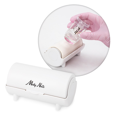 Boîte contenant un rouleau de nettoyage pour tampons Molly Nails