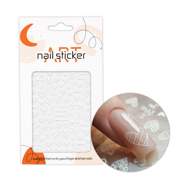 Autocollants pour ongles blancs de la Saint-Valentin F926