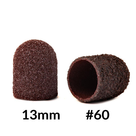 Capuchones abrasivos para pedicura con interior de algodón, 13 mm, grano 60, marrones, AlleMed, 10 unidades