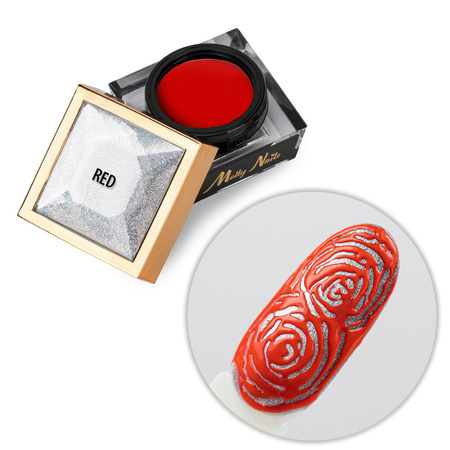 Creative Flow Color Gel - Gel creativo per Nail Art per realizzare motivi sfumati e delicati MollyNails Rosso Senza HEMA/Di-HEMA 5 g