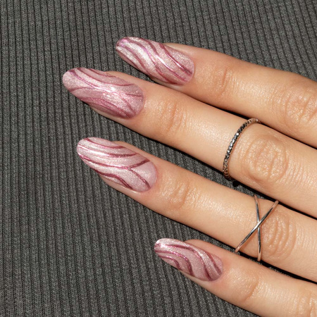 Polvere per decorazioni sulle unghie con effetto specchio MollyLac Glass Effect Deep Pink n. 4